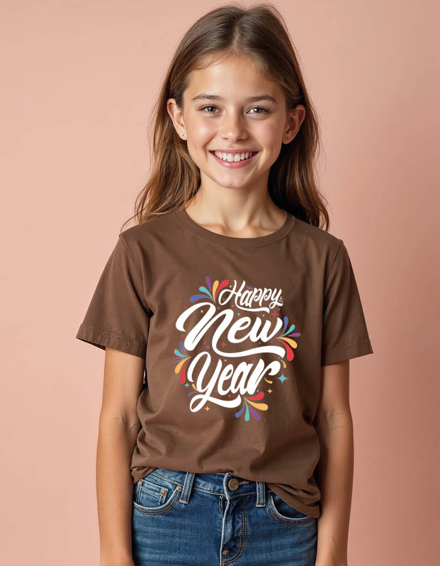 Thumbnail: Happy new year Unisex printed graphic t shirt