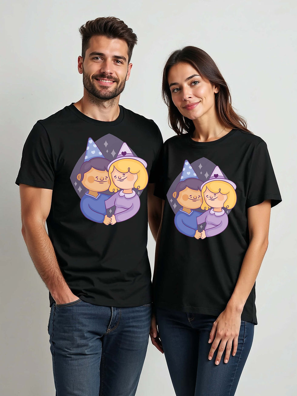 Stylish Cartoon Couple T-Shirt Lovers Edition – Hot Deal