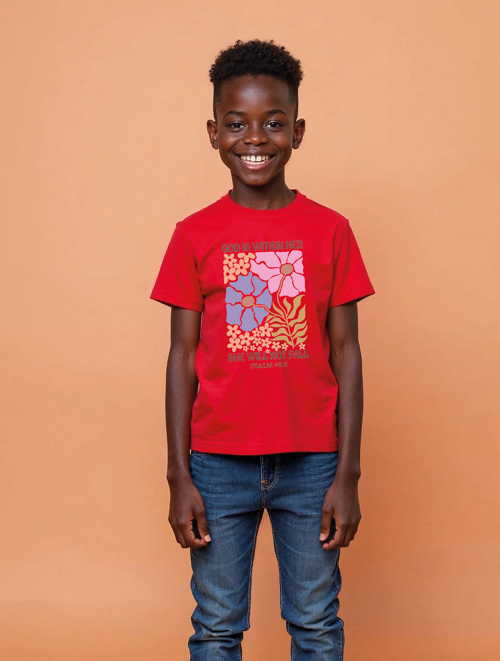 Thumbnail: god is within her she will not fall psalm 46:5 Unisex Printed Graphic T-Shirt