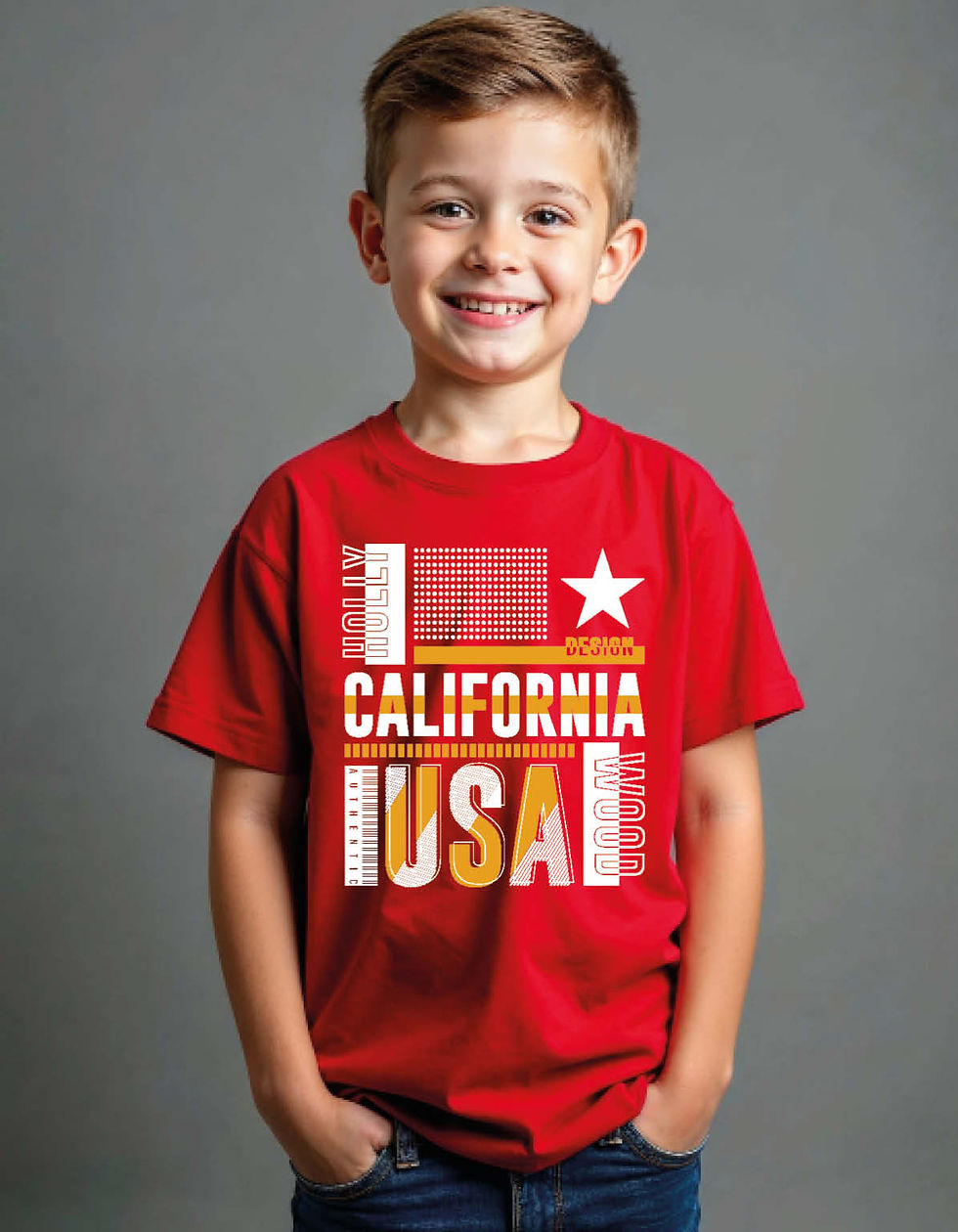 Thumbnail: holly california usa wood  printed T-Shirt for All ages