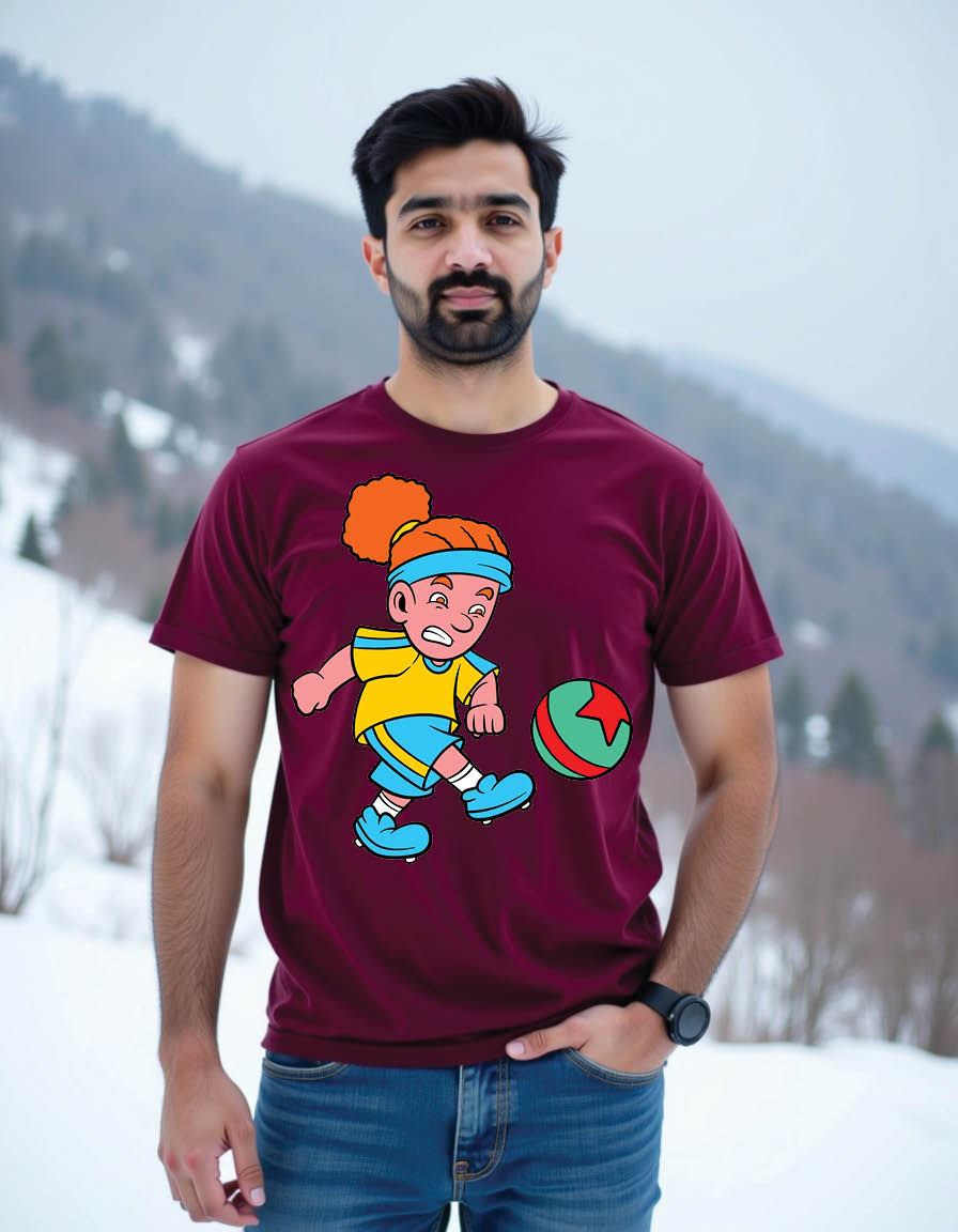 Thumbnail: football kids hand drawn style mens printed graphic t shirt