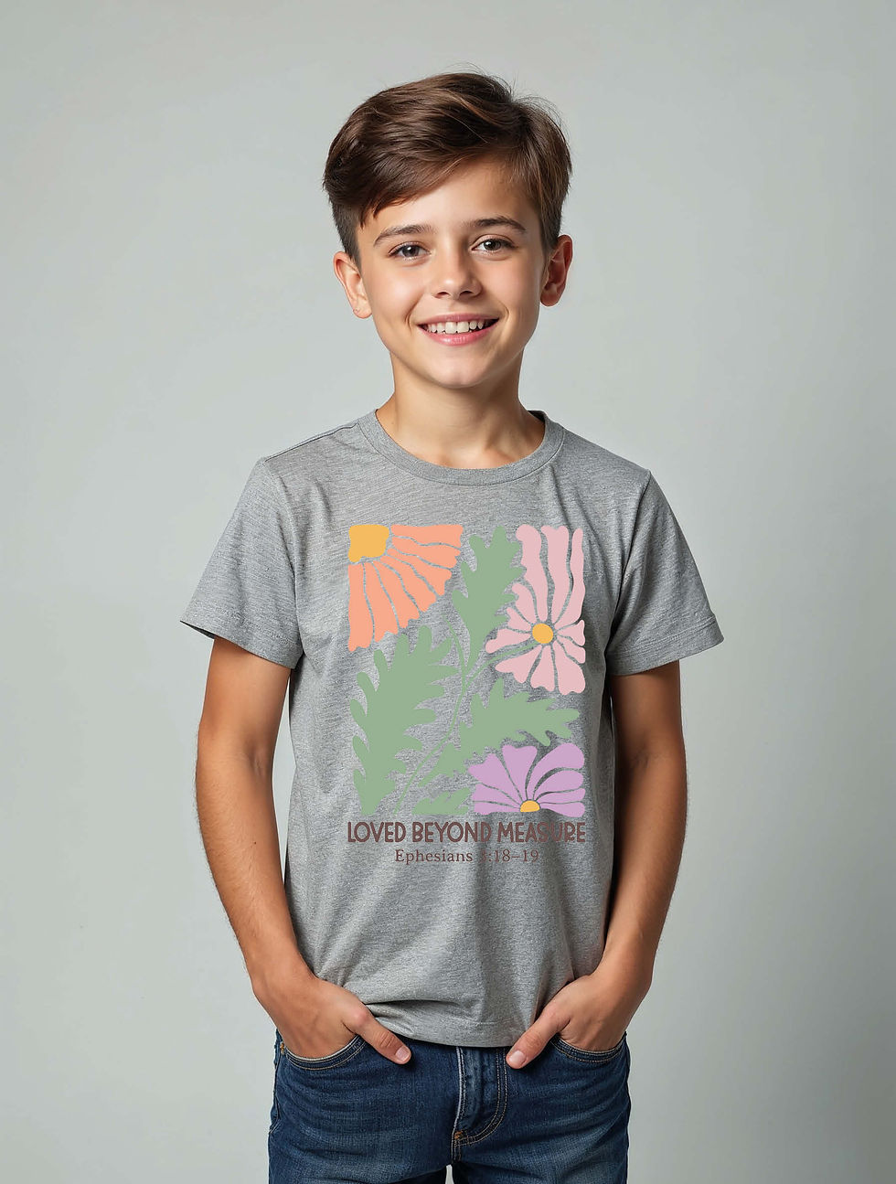 Thumbnail: loved beyond measure ephesians 3:18-19 Vintage Unisex Printed Graphic T-Shirt