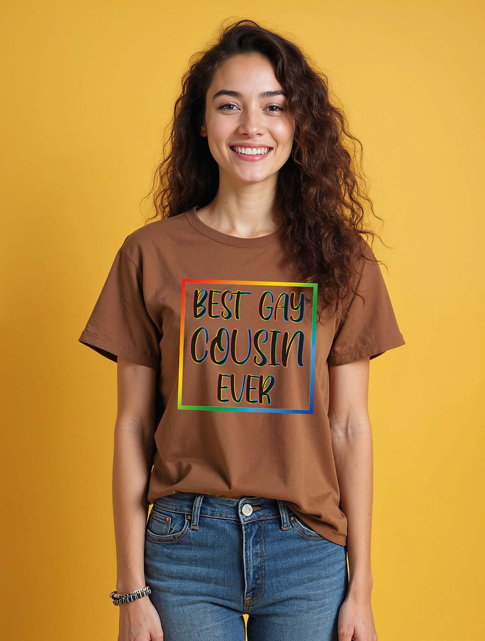 Thumbnail: best gay cousin ever Trendy Women’s Printed Graphic Streetwear T-Shirt