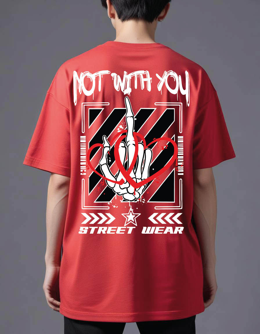 Thumbnail: middle finger love street wear Oversized Printed t shirt