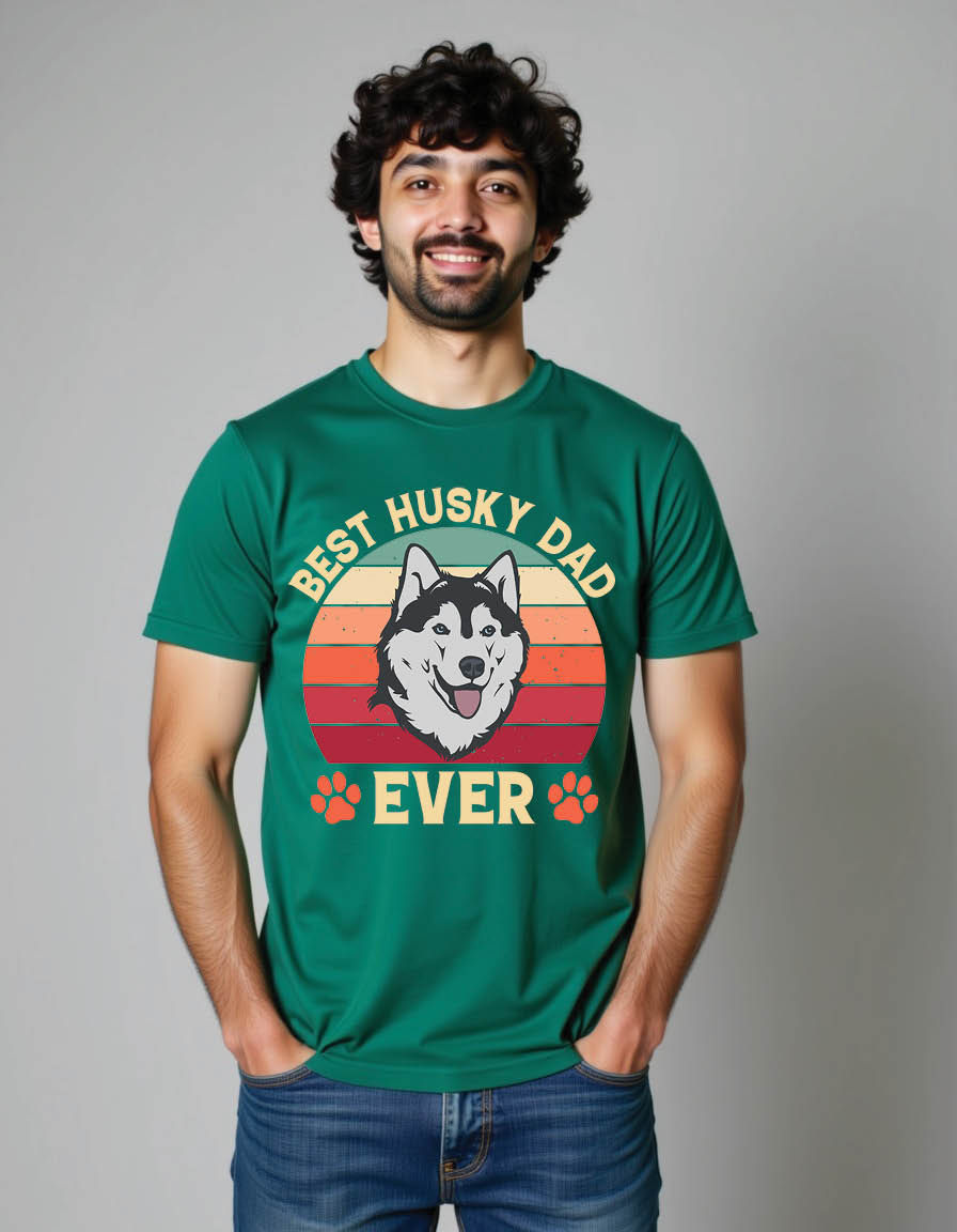 best husky dad ever retro siberian husky dog mens printed graphic t shirt