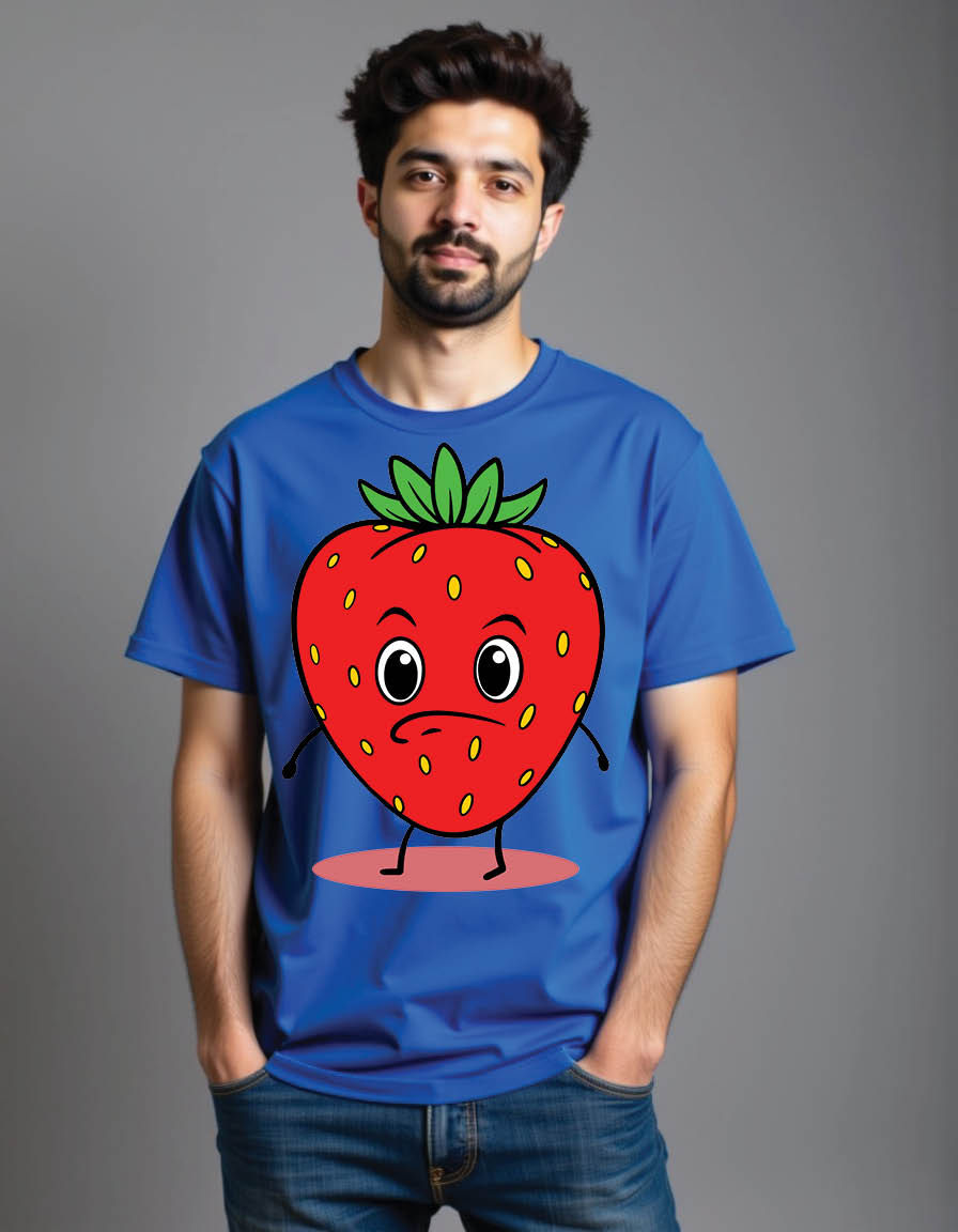 Thumbnail: litle strawberry cartoon mens printed graphic t shirt