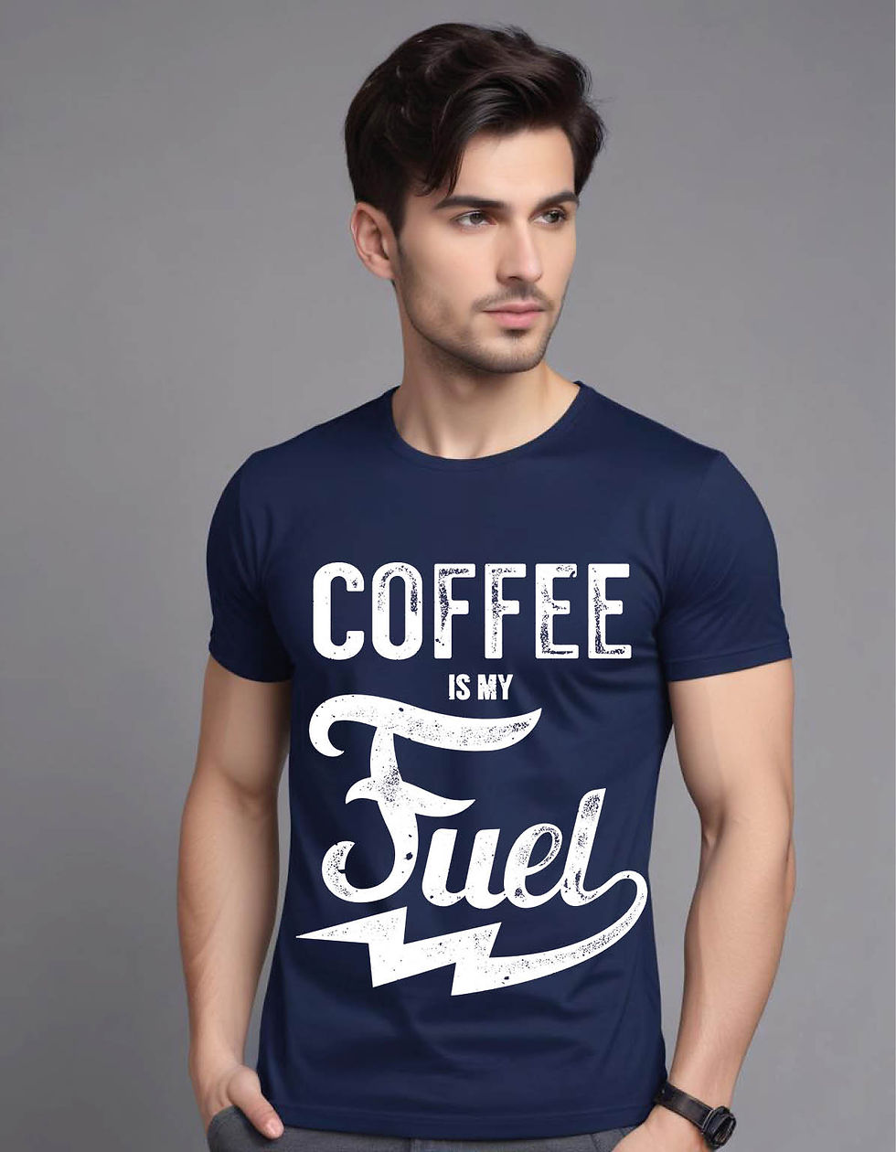Thumbnail: coffee is my fuel poster typography mens printed graphic t shirt