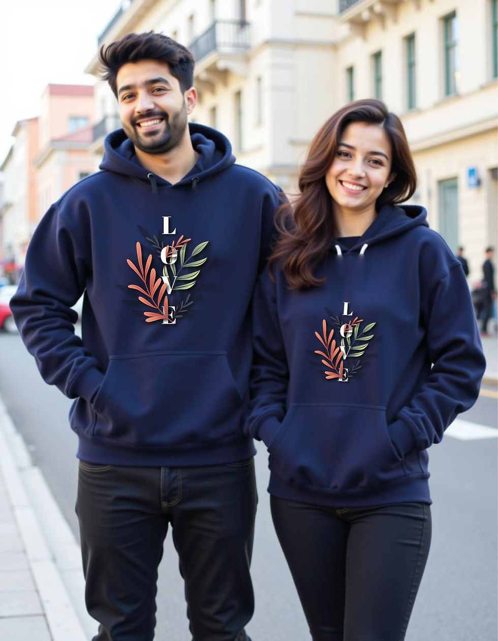 Thumbnail: love Casual Streetwear Printed Graphic Couple Hoodies