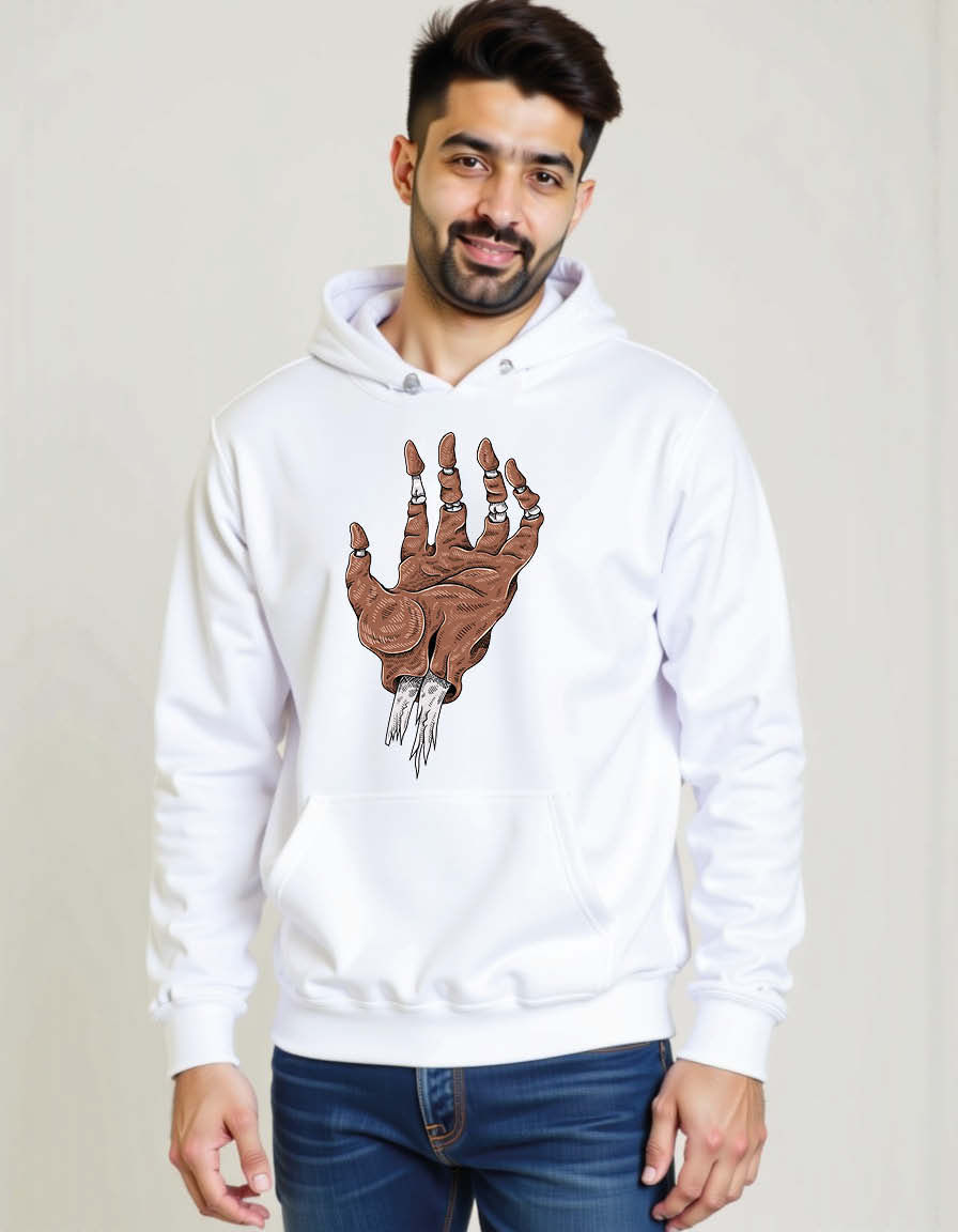 Thumbnail: Skeletal Hand Stylish Unisex Printed Graphic Hoodies For Men & Women