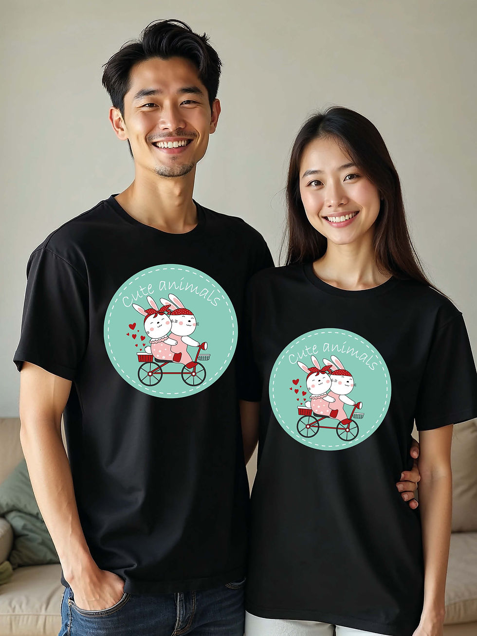 Thumbnail: Eternal Love Animal Couple Matching Tee Lovers Edition – Sale
