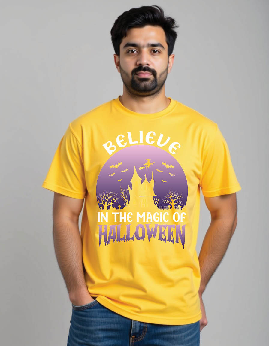 believe magic halloween mens printed graphic t shirt