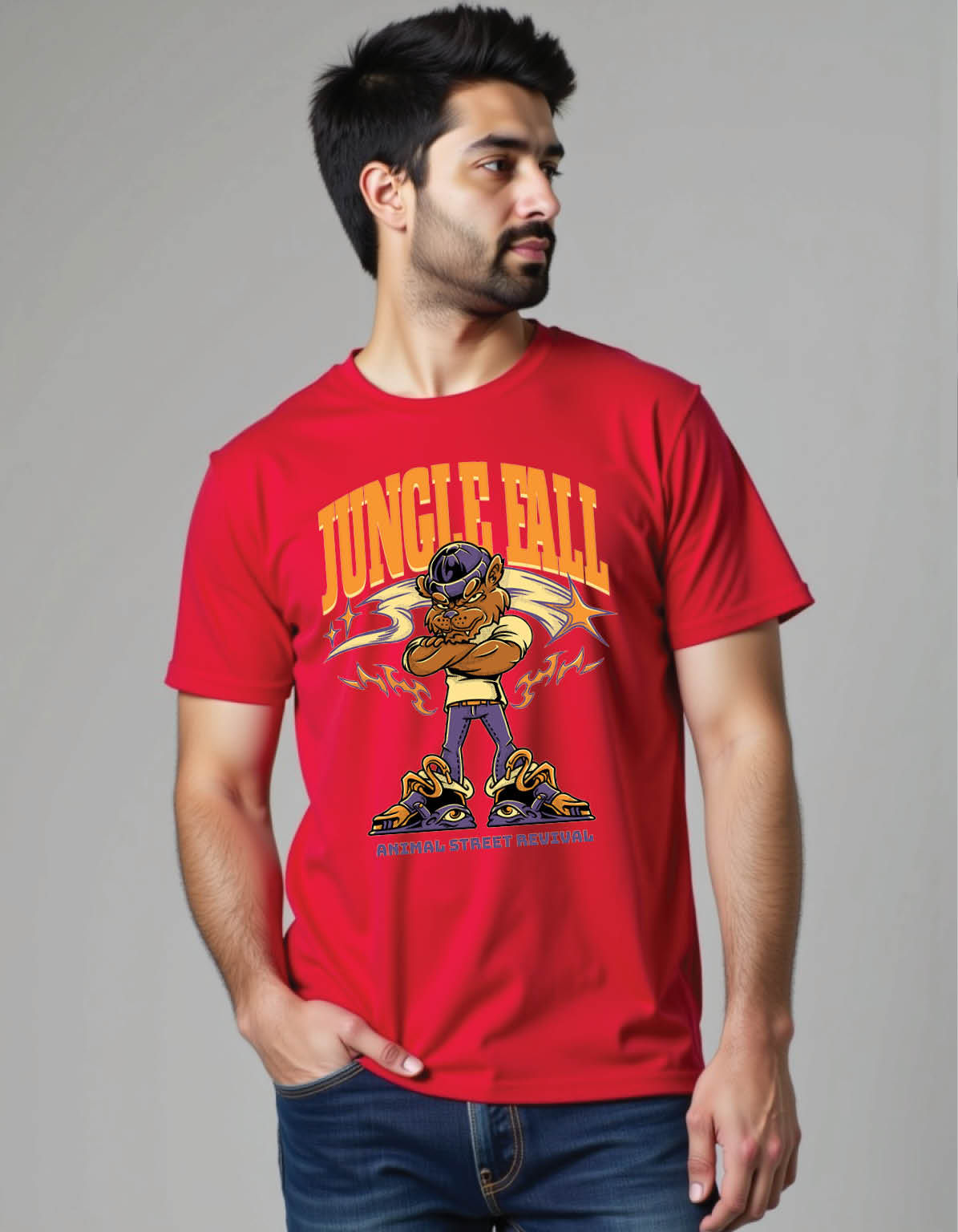 hiphop bear wearing purple bunnie streetwear carton mens printed graphic t shirt