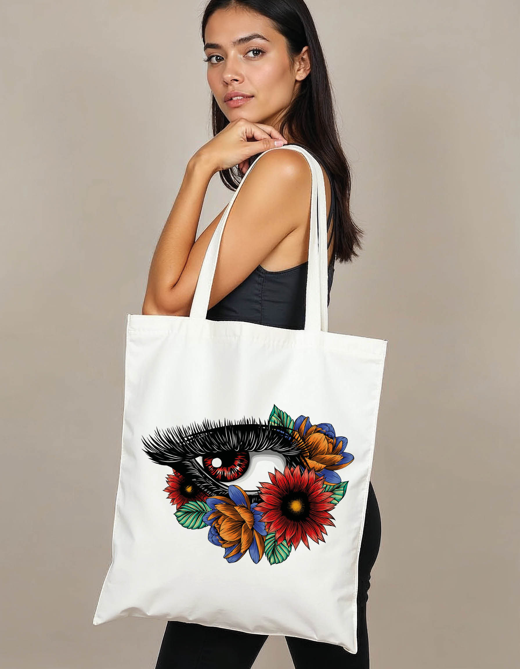 Typography Tote Printed Bag – Modern Artistic Design Low Price Offer