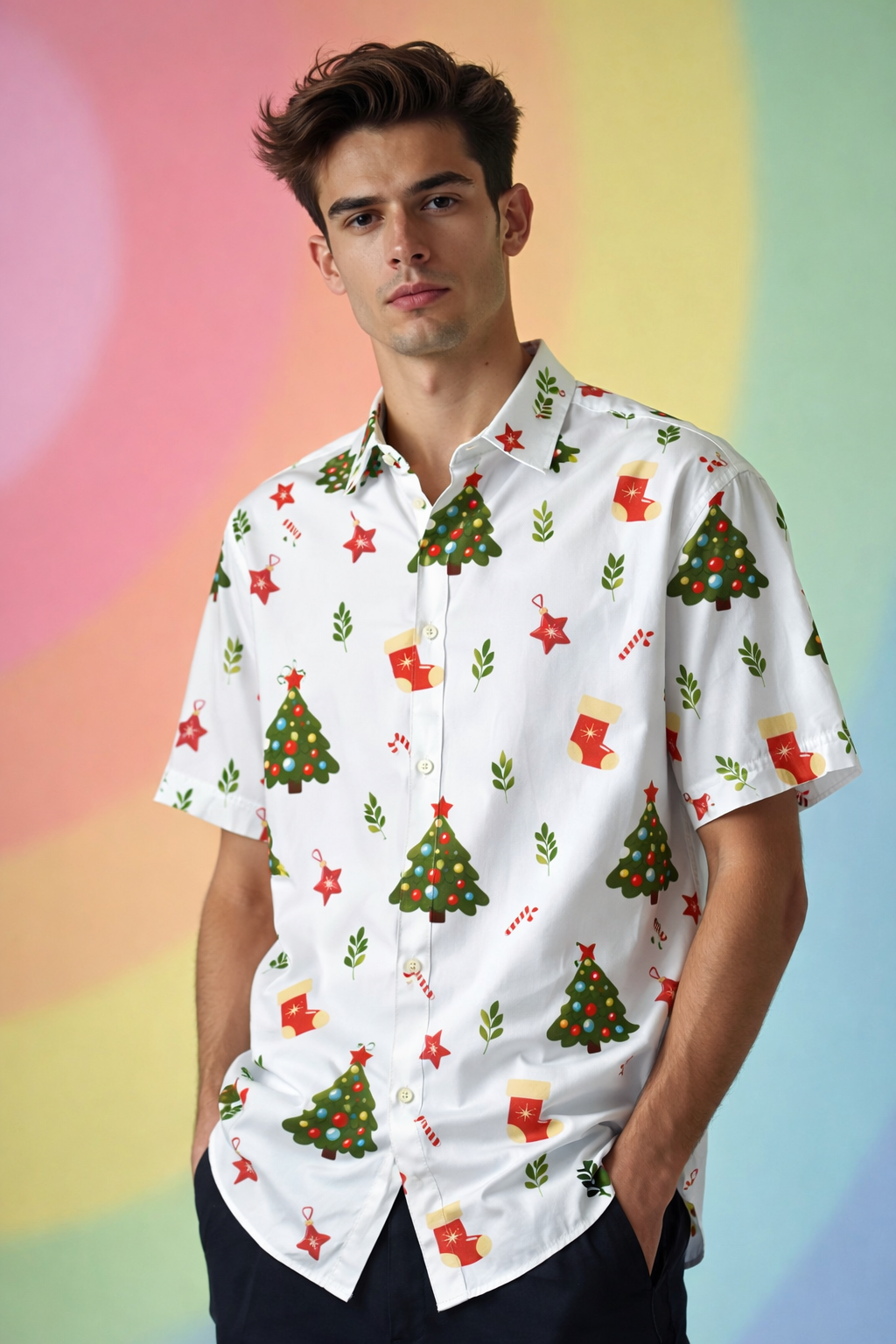 Christmas style and festive vibes Exclusive Street Drop Patterned Shirt