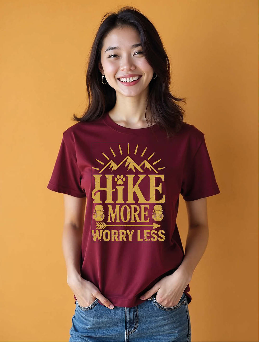 Thumbnail: Hike more worry less Cool Women’s Graphic T-Shirt – Premium Quality
