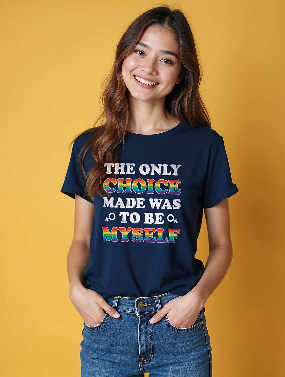 Thumbnail: the only choice made was to be myself Trendy Women’s Printed Graphic T-Shirt