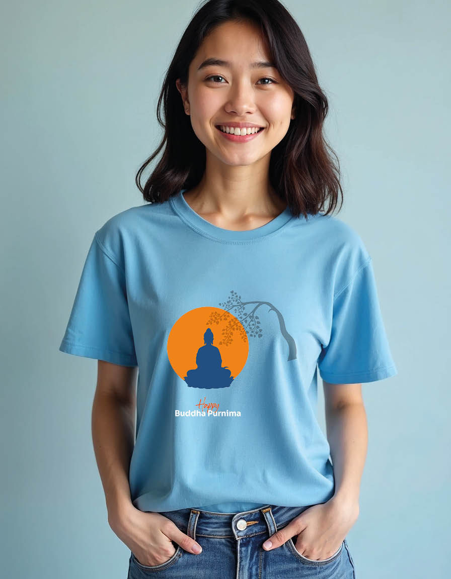 Thumbnail: Happy buddha purnima Unisex printed graphic t shirt