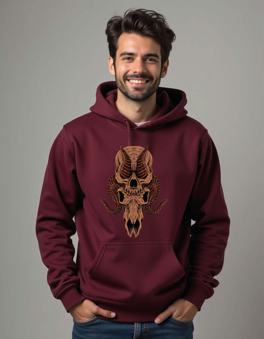 Thumbnail: Skull leader demonic skull Unisex Printed Graphic Hoodies for mens and womens