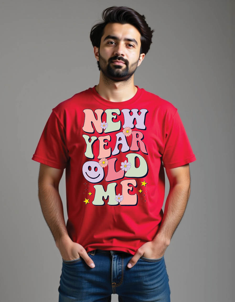 Thumbnail: new year old me groovy happy new year retro mens printed graphic t shirt