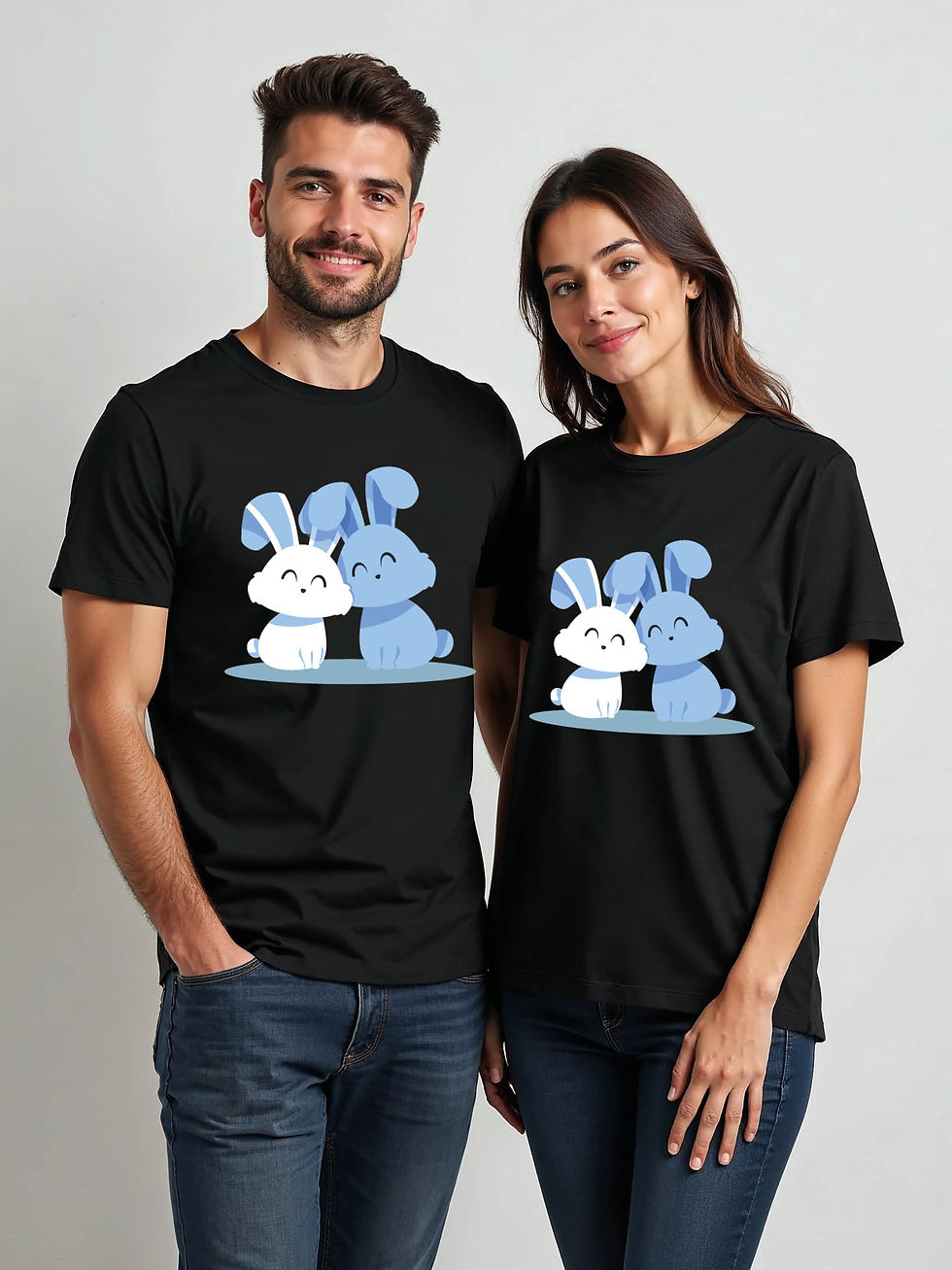 Thumbnail: Romantic Cartoon Couple Matching Tee Lovers Edition – Sale