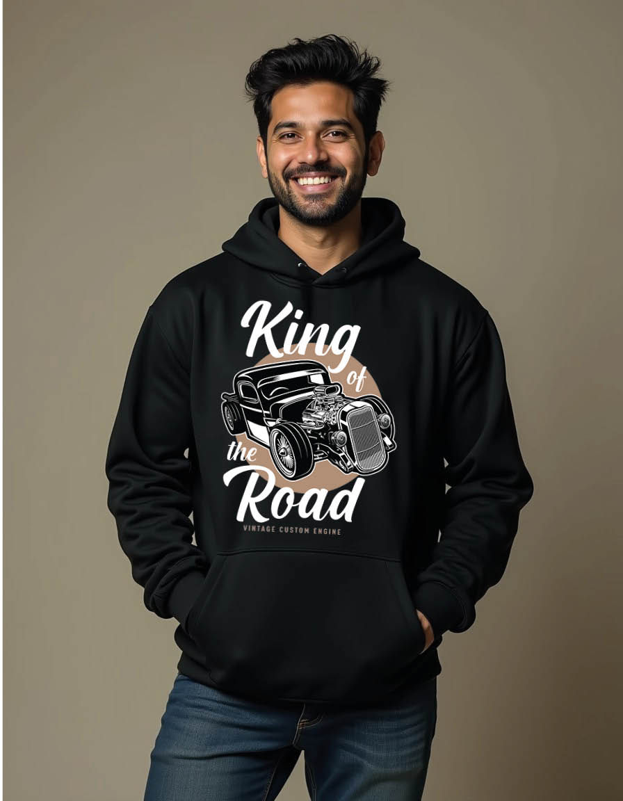 king of the road Trendy  Streetwear Men’s Printed Hoodie – Trendy Urban