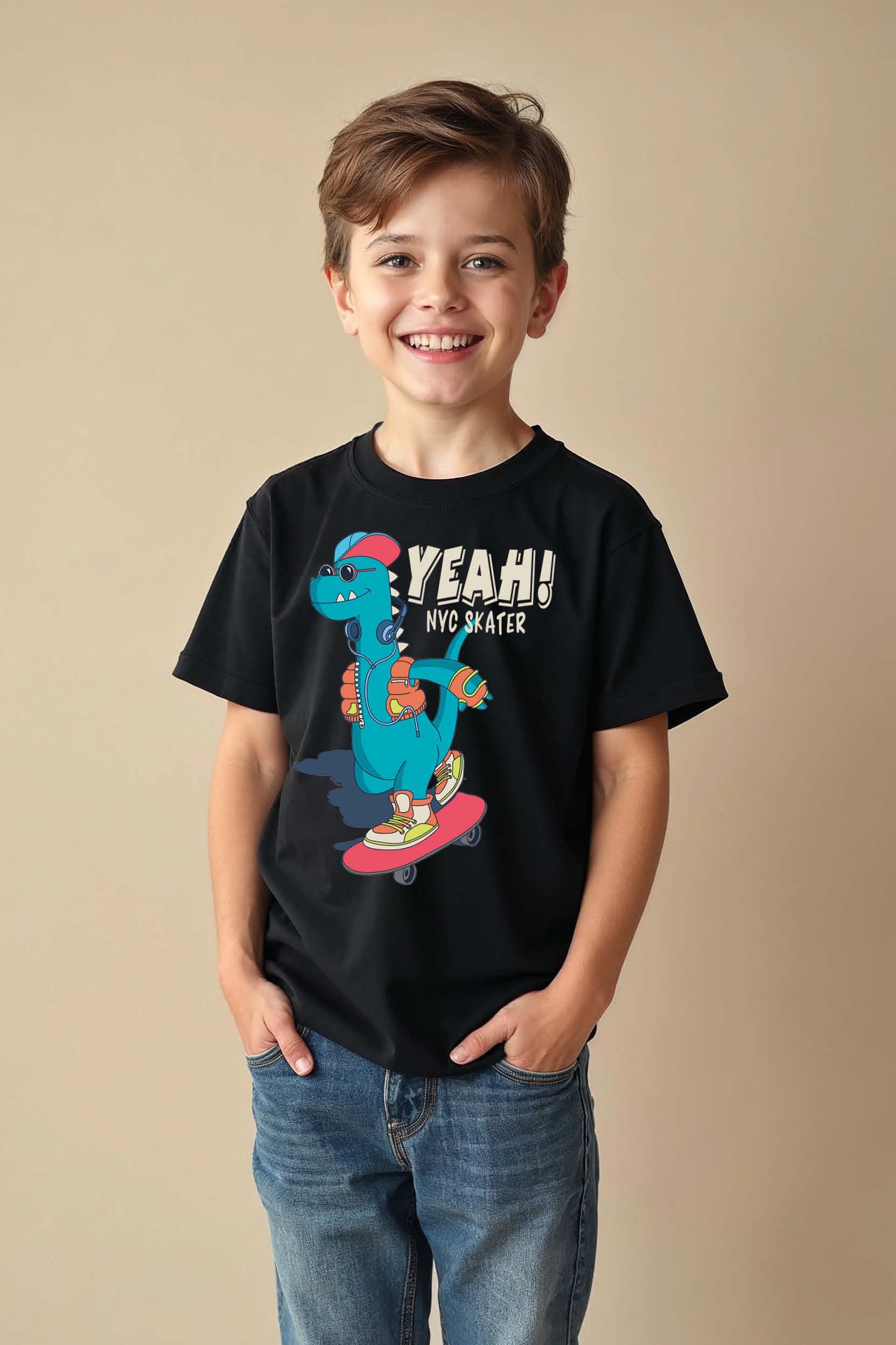 Yeah Skate Cartoon Playful Stylish Kids Graphic T-Shirt – Print Print Design