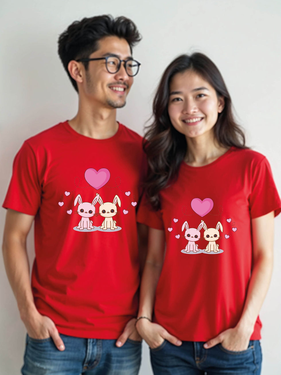 Thumbnail: Cute Cartoon Couple Matching Tee Lovers Edition – Shop Now