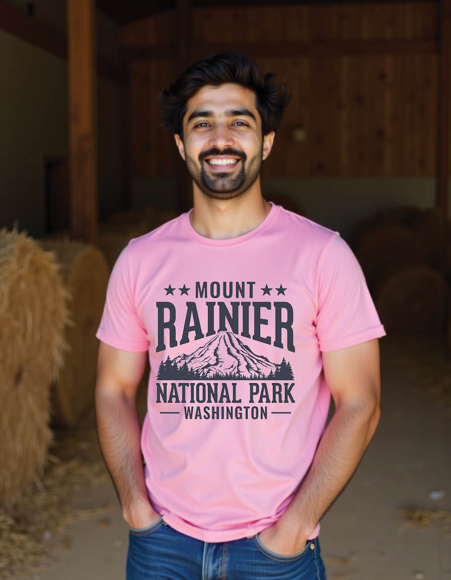 Thumbnail: mount rainier national park washington adventure mens printed graphic t shirt