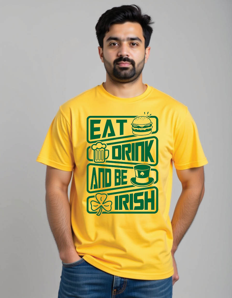 eat drink be irish st patricks day mens printed graphic t shirt