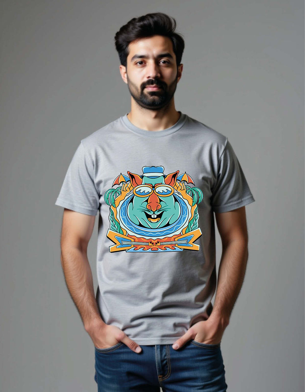 Thumbnail: Cartoon Cute Image Printed T-Shirt for All Age