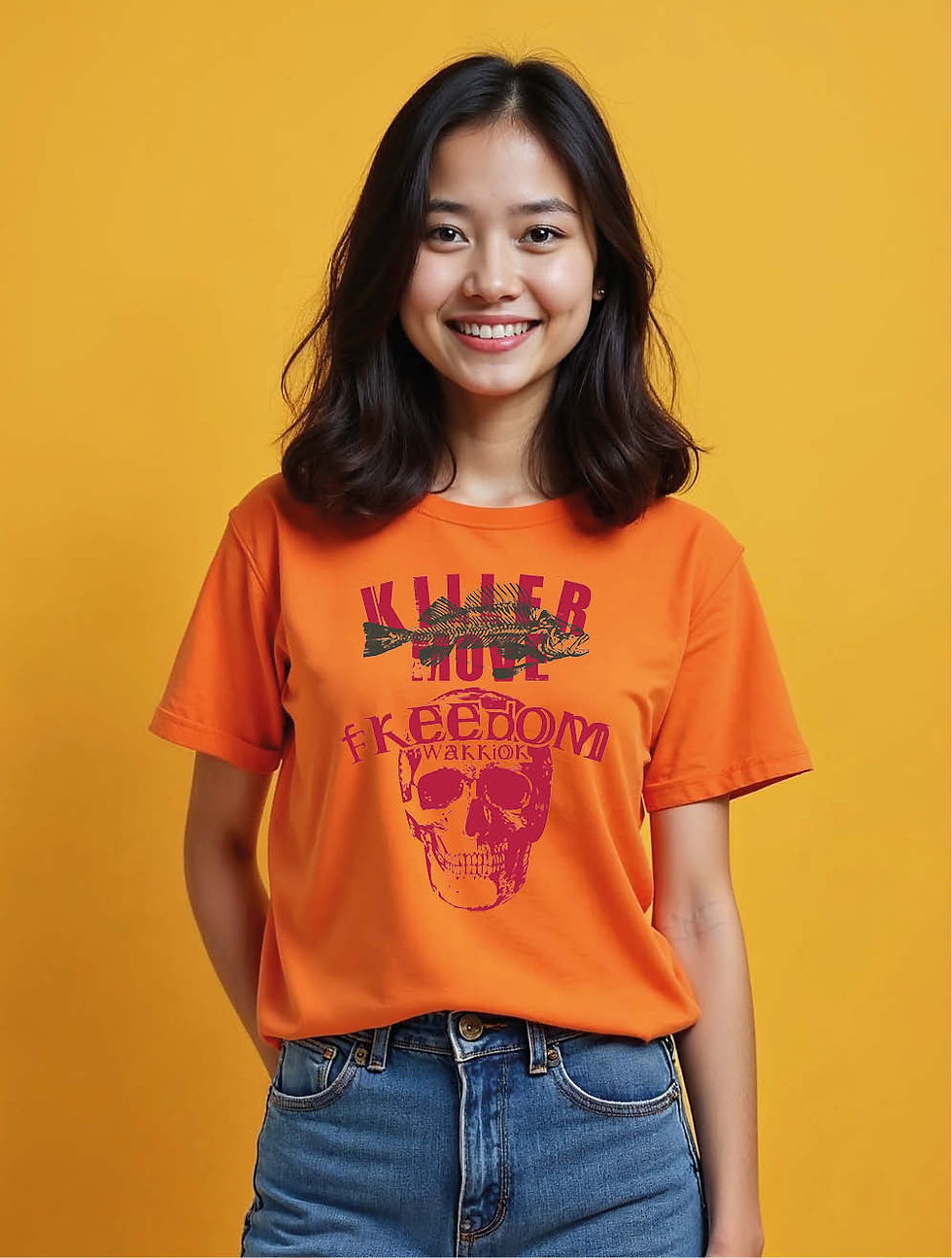 Thumbnail: Killer Mode Freedom Stylish Women’s Printed Graphic Streetwear T-Shirt