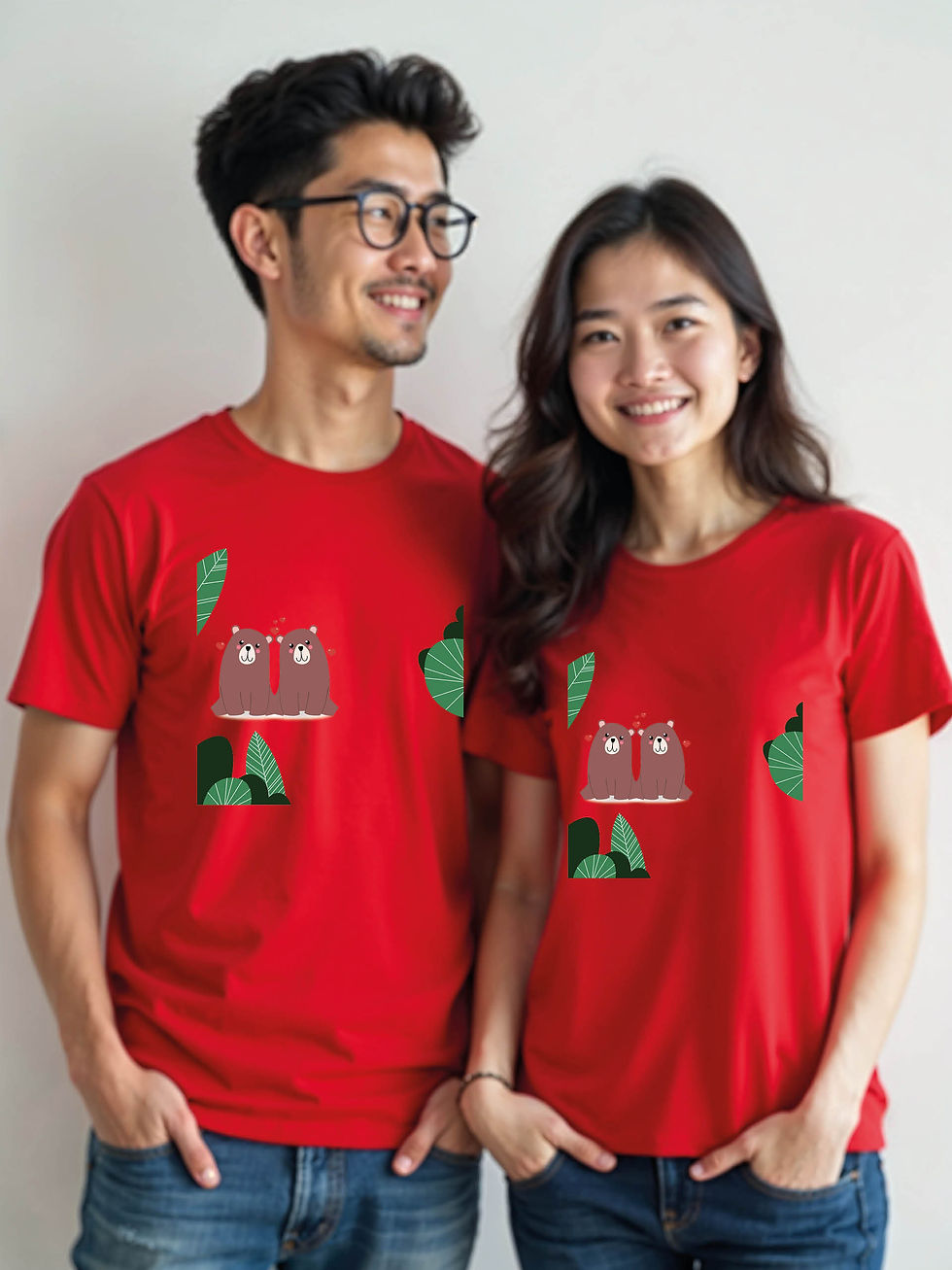 Thumbnail: Stylish Cartoon Couple Matching Tee Lovers Edition – Limited Stock