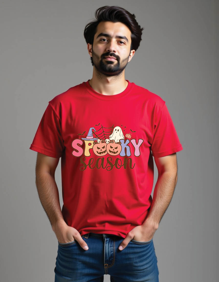 Thumbnail: spooky season retro groovy halloween mens printed graphic t shirt