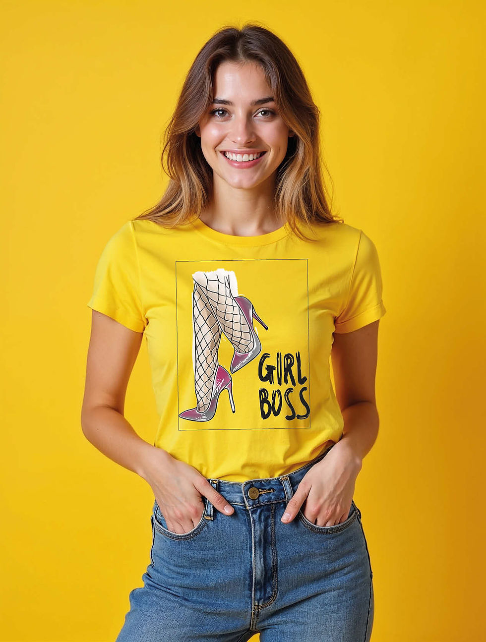 Thumbnail: girl boss Chic Women’s Printed Graphic Typography T-Shirt – Best Price