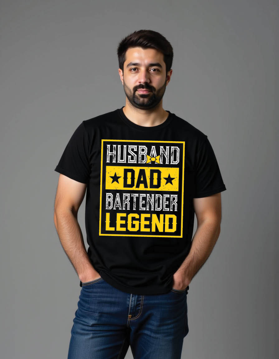 Thumbnail: husband dad bartender legend bartender mens printed graphic t shirt