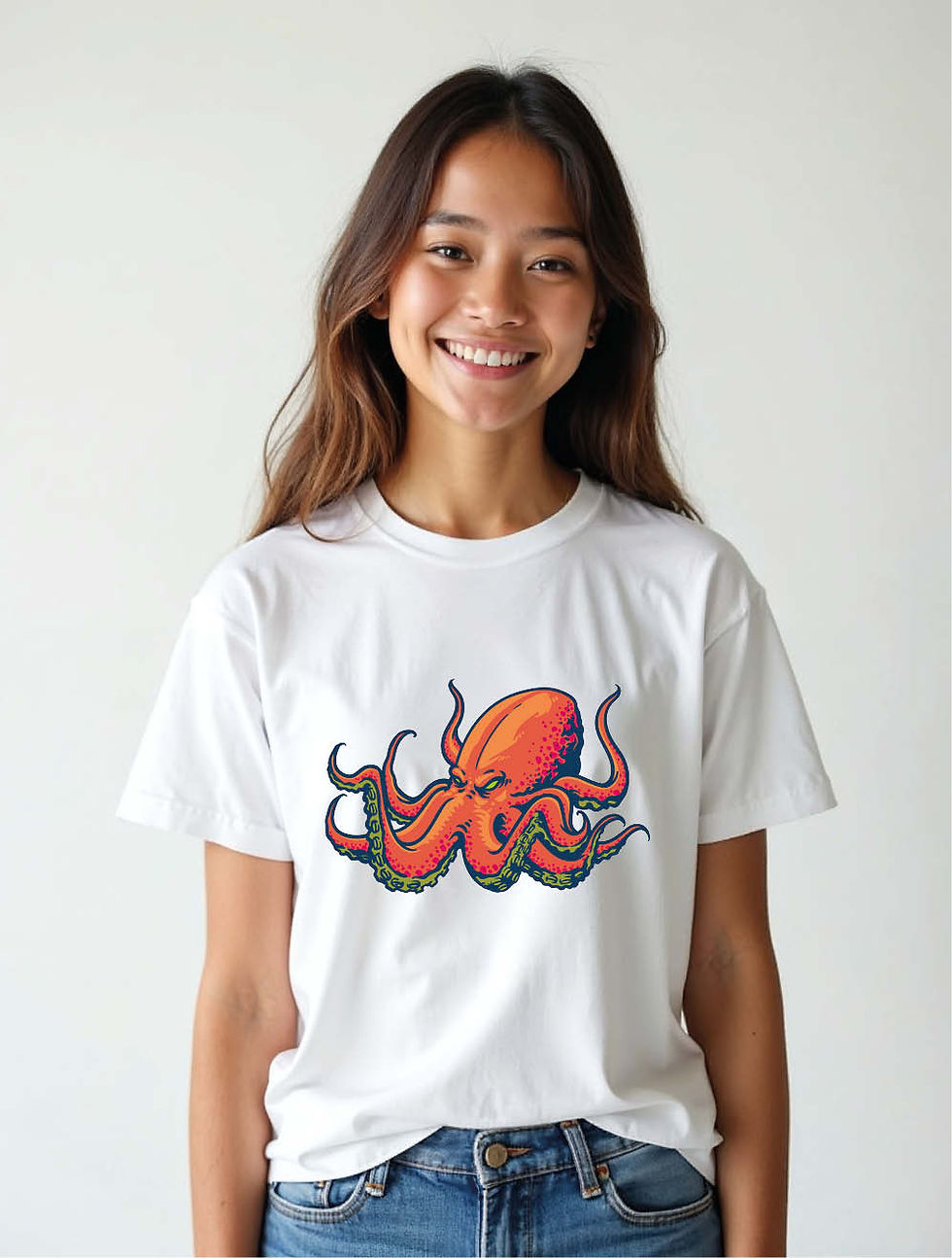 Thumbnail: Colorful Octopus Chic Women’s Printed Graphic Streetwear T-Shirt – Shop Now