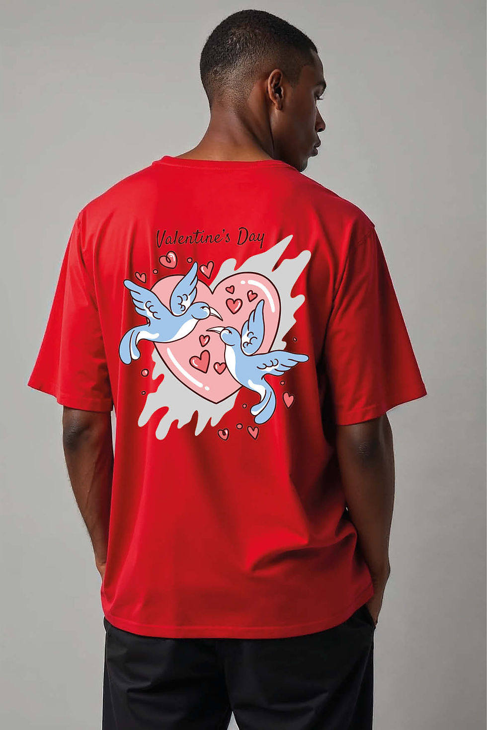 valentine's day Trendy Unisex Drop Shoulder Oversized T-Shirt for Men & Women