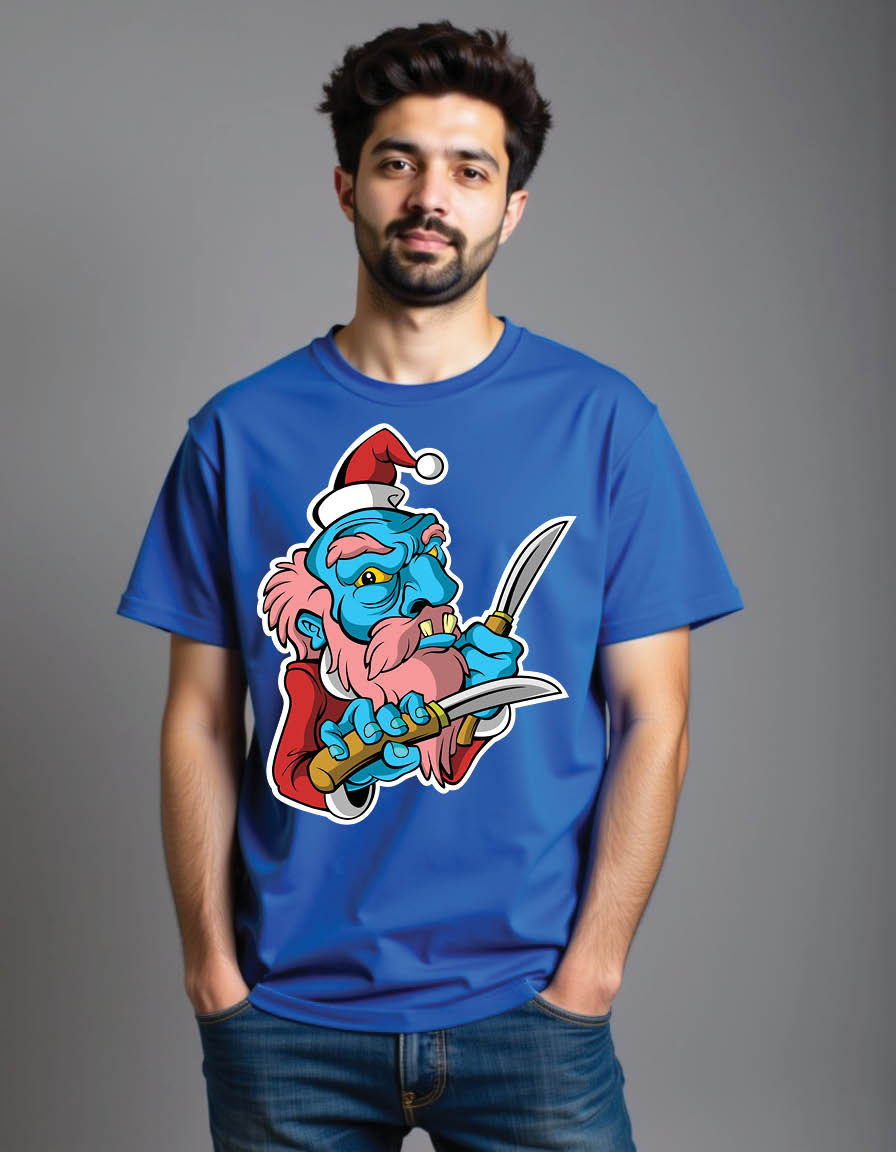 Thumbnail: evil santaclaus christmas sticker dark mens printed graphic t shirt