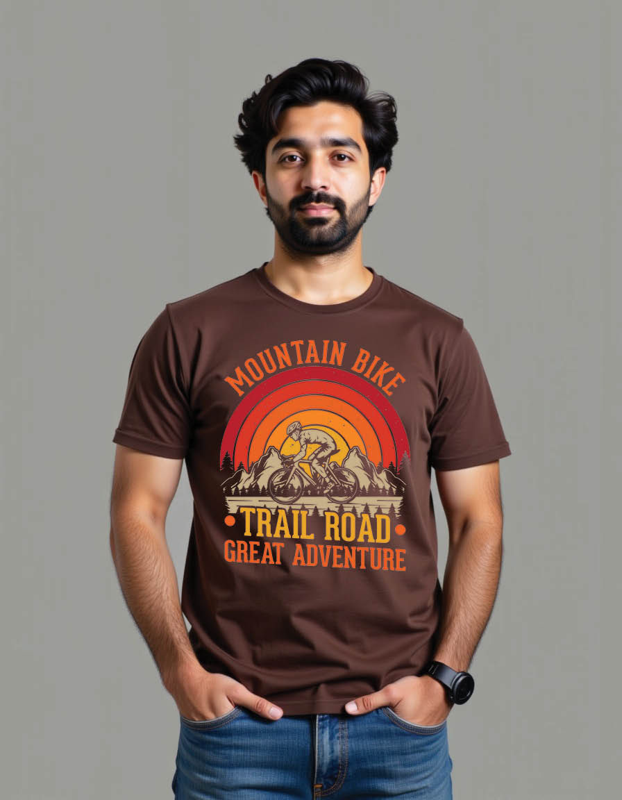 Thumbnail: mountain bike trail road great adventure mens printed graphic t shirt