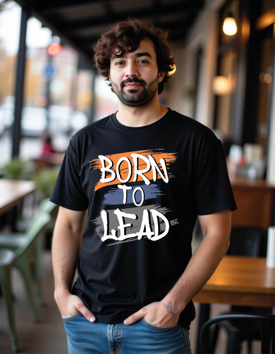 Thumbnail: born lead typography mens printed graphic t shirt