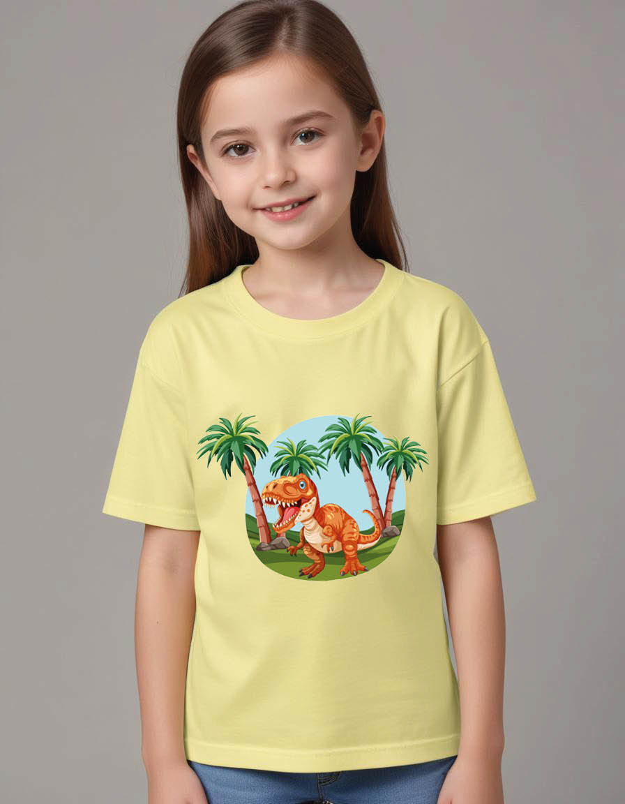 Thumbnail: Dinosaur Playful Boys & Girls Cotton Tee – Soft & Comfortable Fabric