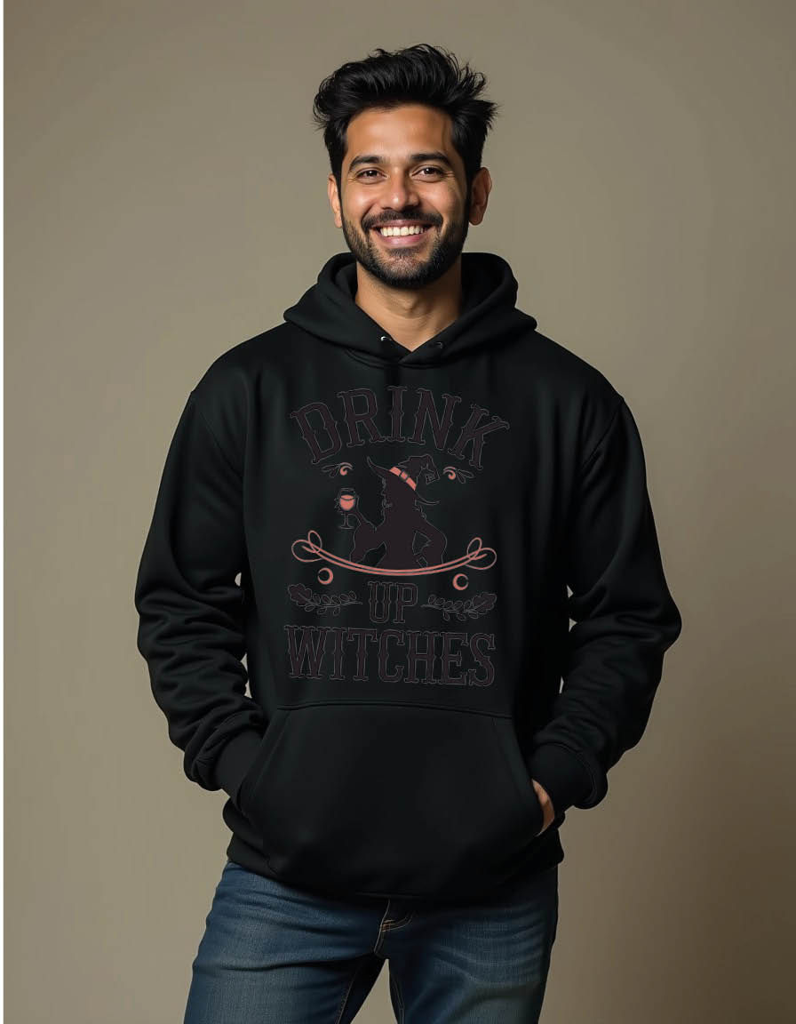 Thumbnail: drink up witches Stylish Men’s Streetwear Hoodie – Premium Graphic Printed