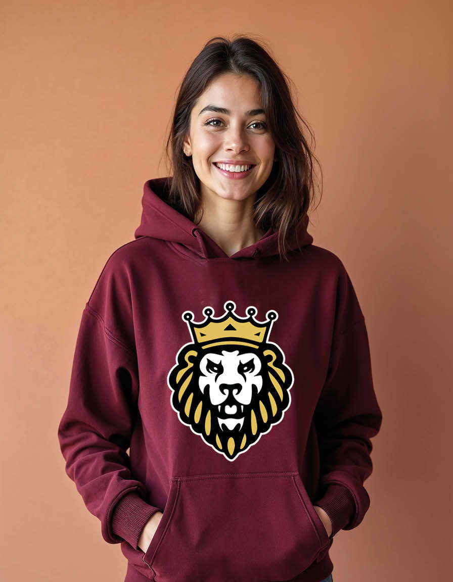 Thumbnail: Crowned Lion Head Unisex Graphic Printed Hoodies for mens & womens