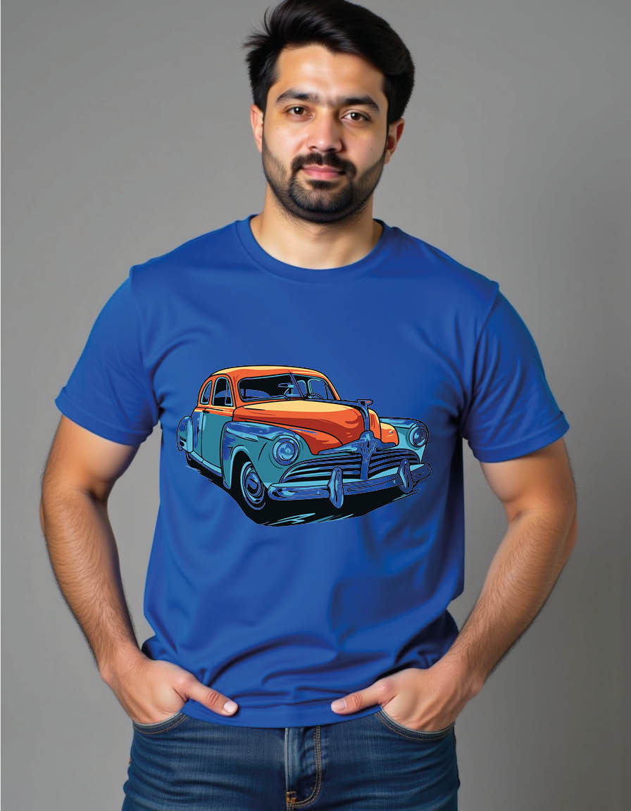 Thumbnail: car with pop art style mens printed graphic t shirt