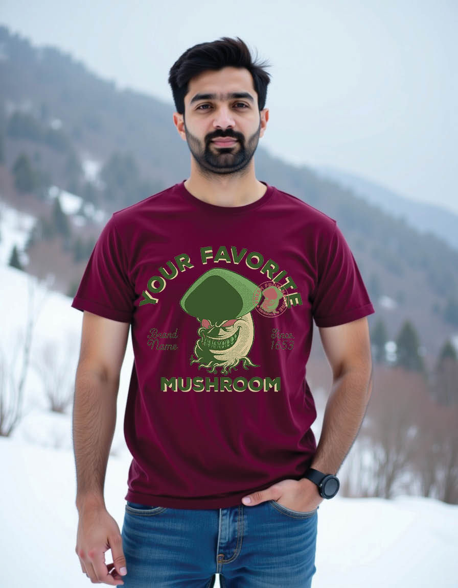 Thumbnail: emblem fierce mushroom with style mens printed graphic t shirts