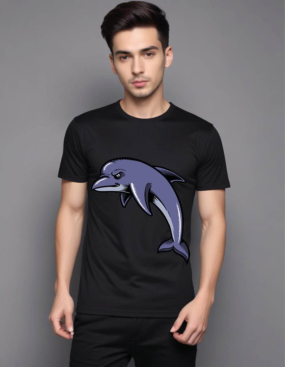 Thumbnail: dolphin mens printed graphic t shirt
