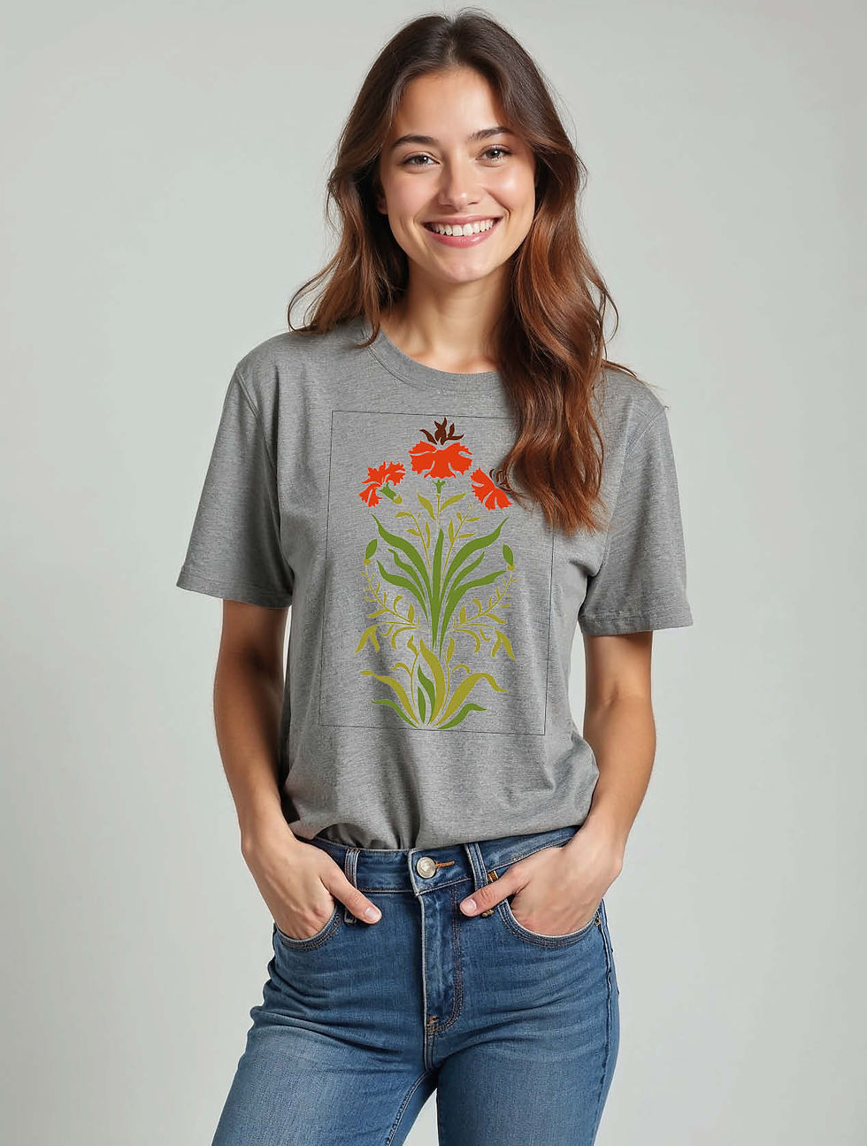 Thumbnail: Mughal Floral Motif Stylish Women’s Graphic Stylish T-Shirt – Hot Deal