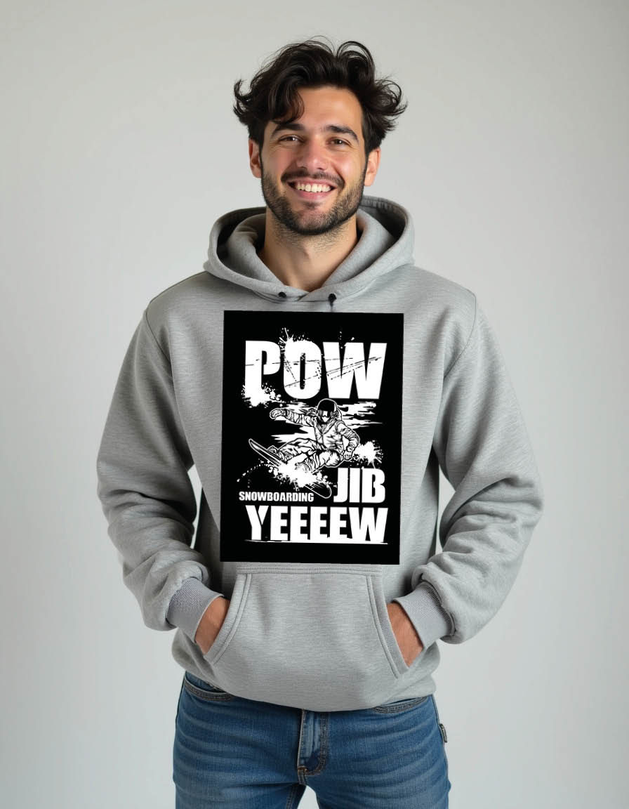 Thumbnail: pow jib yeeeew Trendy Streetwear Men’s Printed Hoodie – Trendy Urban