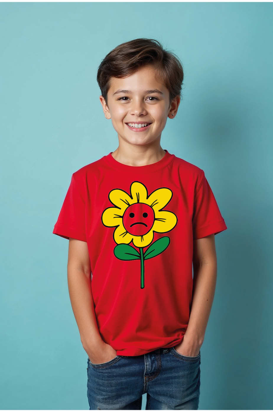 Thumbnail: sunflower Cotton Cool Kids T-Shirt – Space Print Design for Boys & Girls
