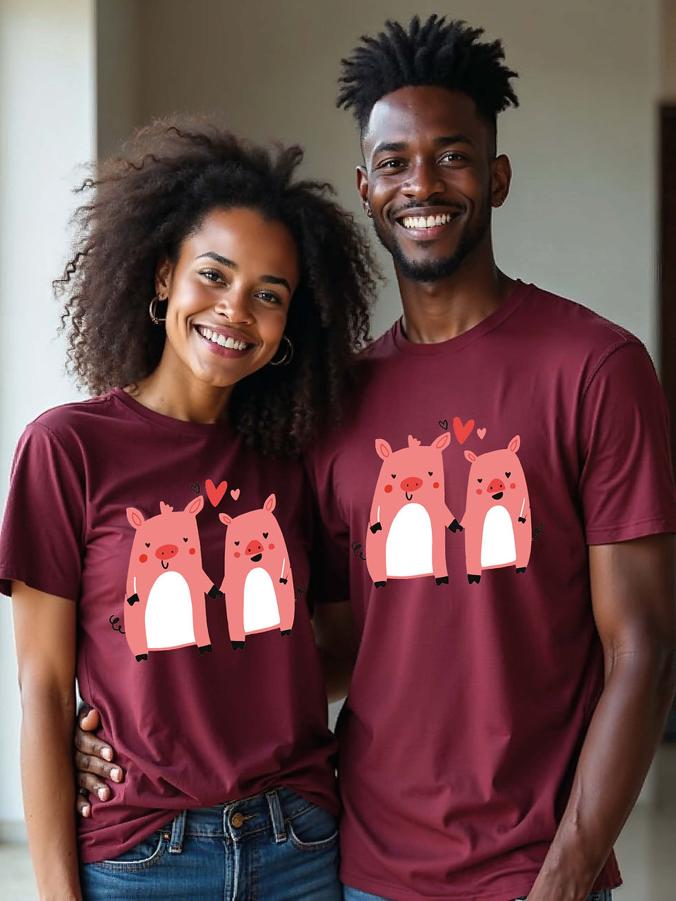 Thumbnail: Trendy Animal Couple Matching Tee Lovers Edition – Best Price